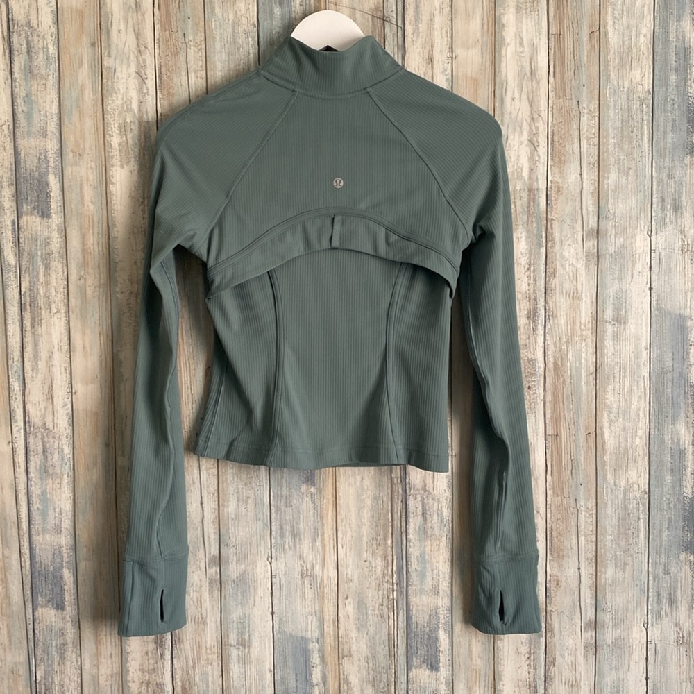 Lululemon Ribbed Cropped Define Jacket | Tidewater Teal | Size 6 - Picture 8 of 12